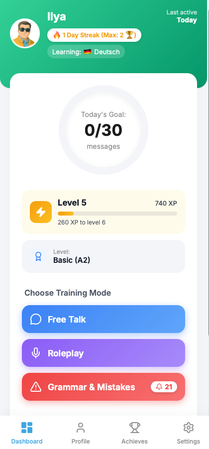 Telegram Mini App interface screenshot 1